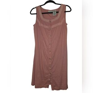 White Stag Pink Sleeveless Buttoned Midi Sundress